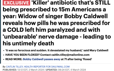 Exclusive Daily Mail Feature: ‘Killer’ antibiotic that’s STILL being prescribed to 15m Americans a year: Widow of singer Bobby Caldwell reveals how pills he was prescribed for a COLD left him paralyzed and with ‘unbearable’ nerve damage – leading to his untimely death